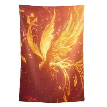 Imagem de STAYTOP Tapeçaria Fênix de Fogo Tapeçarias de Parede para Decoração de Casa Dormitório Sala de Estar Quarto Tapete de Parede (80 × 60 pol)