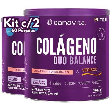 Imagem de Kit 2X Colágeno Duo Balance em pó Verisol e Ácido Hialurônico Hyaluronic Hidrolisado Sanavita-Unissex