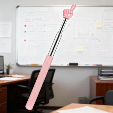 Imagem de Bastão retrátil com ponteiro, extensível, ponteiro de dedo para leitura, para professores e leituras