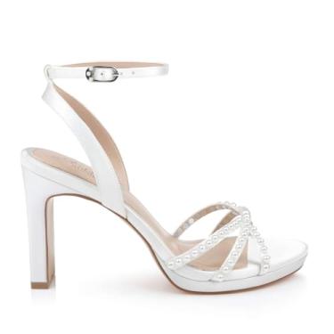 Imagem de Jewel Badgley Mischka Sandália feminina de salto Iona, Marfim, 39