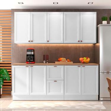 Imagem de Cozinha Completa Unna 9 Portas 2 Gavetas Poliman Móveis Branco