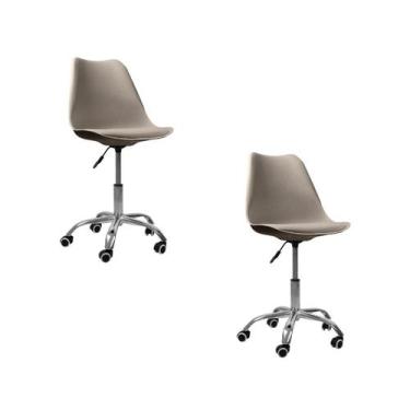 Imagem de Cadeira Office Base Cromada com Rodízio Giratória Saarinen - Oficial W