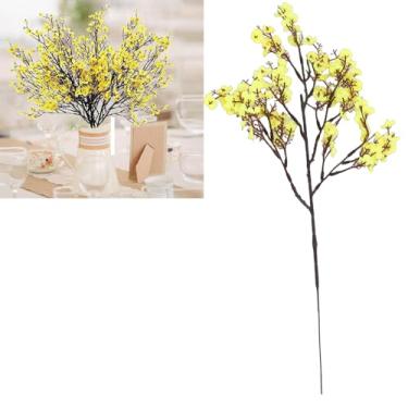 Imagem de Asixxsix 10 Peças de Buquês de Flores Artificiais, Arranjo de Flores Falsas de Gypsophila Flores Falsas Com Hastes Dobráveis, Arranjos Florais Falsos para Peças Centrais de Mesa de Festa, (Amarelo)