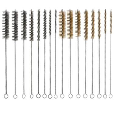 Imagem de 16pçs Conjunto Escovas Limpeza Tubos, 30cm Comprimento Escova Limpadora Tubos Aço Inoxidável & Latão Ferramenta Limpeza Motor para Peças Automóvel Espaços Apertados (8 Tamanhos)
