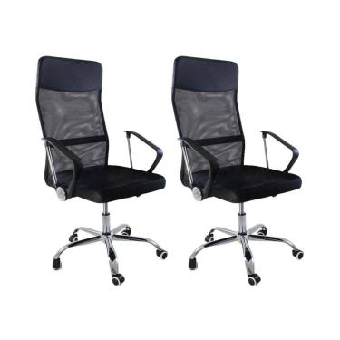 Imagem de Kit 2 Cadeiras de Escritorio Nagano Tela Mesh Ergonômica
