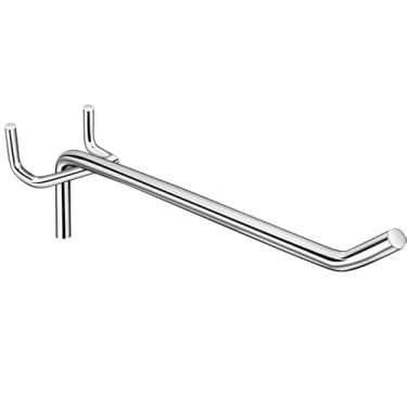 Imagem de Cutadash Ganchos resistentes de 20 cm, pacote com 12, acabamento cromado de aço inoxidável, ajuste universal para placas de 1/8 e 3/16 polegadas, garagem e organização de armazenamento de ferramentas