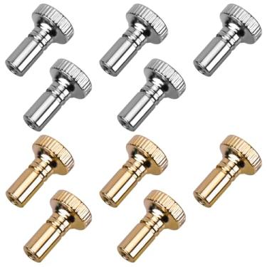 Imagem de 10 peças de botão de interruptor de lâmpada, prata e ouro metal interruptor de ligar/desligar interruptor de substituição para luminária de chão e luminárias de mesa