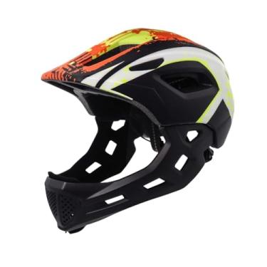 Imagem de RNXRZANK Capacete de Bicicleta Infantil, Equipamento de Capacete de Bicicleta, Acessórios Leves para Capacete de Ciclismo para Skate, Ciclismo, Patins, Preto Laranja Verde