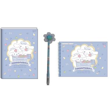 Imagem de Kit Escolar, Caderno Brochurão Universitário, Caderno Cartografia Desenho e Caneta Personagem, Material Escolar Infantil (modelo 09)