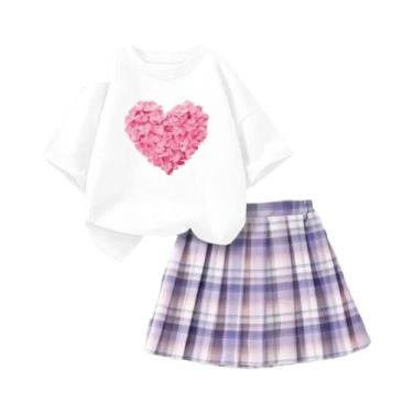 Imagem de Conjunto De Camiseta E Saia Xadrez Com Estampa De Gato Fantasma De Hal