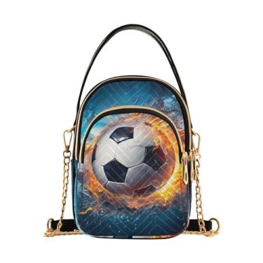 Imagem de Walls Bolsa tiracolo feminina pintada à mão, bolsa transversal com compartimento triplo, bolsas transversais para mulheres viagens, Bola de futebol flutuante e coberta de água 3, One Size