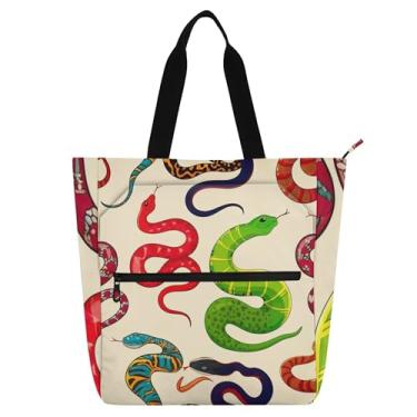 Imagem de GAIGEO Sacolas femininas bege para trabalho em lona escolar bolsa de professor com compartimentos