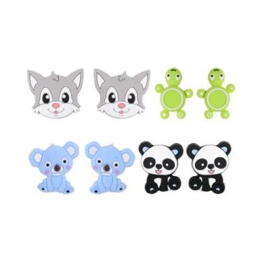 Imagem de Protetores De Ponta De Agulha De Tricô De Silicone Em Formato De Anima