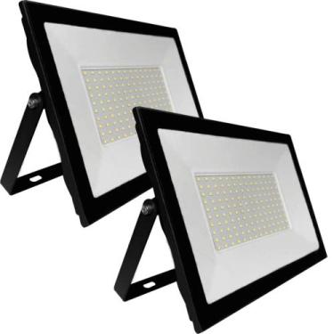 Imagem de Kit 2 refletor led slim 50w bivolt 6500k ip65 branco frio ourolux