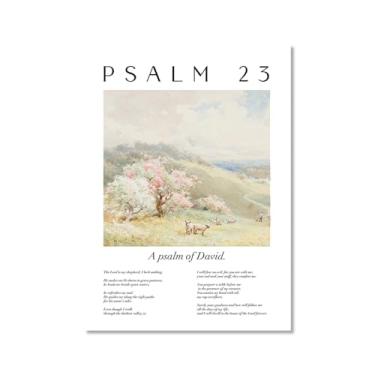 Imagem de Coleção de Salmos das Escrituras Monet Van Gogh Famosa Pintura Aquarela Impressão Verso da Bíblia Pôster em Tela Decoração de Parede de Casa Cristã (SKU3,8x30,5 cm = (20 x 30 cm), sem moldura)