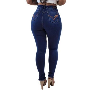 Imagem de Calça Jeans Feminina Skinny Cintura Alta Elastano Levanta Bumbum - Abu