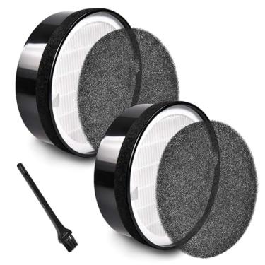 Imagem de LEONTOOL 2 pacotes de filtro de substituição LV-H132 para purificadores de ar Levoit LV-H132, pré-3 em 1, HEPA verdadeiro H13, sistema de filtragem de carbono ativado de alta eficiência para odor de