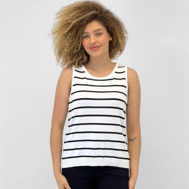 Imagem de Blusa Via Tricot Regata Modal Listrada Feminina-Feminino