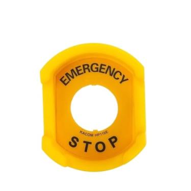 Imagem de ONECMN 1 conjunto de capa protetora de botão de parada de emergência, interruptor que evita mau funcionamento, assento protetor de cabeça de cogumelo de emergência amarelo de 22 mm (30 mm)