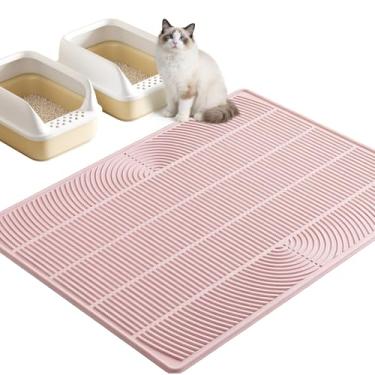 Imagem de TRZZ Tapete de areia extragrande para gatos XXL, tapete de caixa de areia de silicone para chão, impermeável e antiderrapante, fácil de limpar, tapete de armadilha de areia para gatos e coletor de