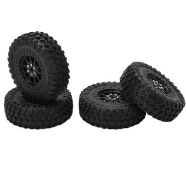 Imagem de Dynwave Conjunto de 4 rodas e pneus de reposição para carros RC, acessórios de modificação fáceis de instalar, 74 mm, para upgrade em modelos de caminhões e