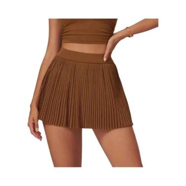 Imagem de Saia De Golfe E Tênis Plissada Feminina 2 Em 1, Conjunto De Fitness Co