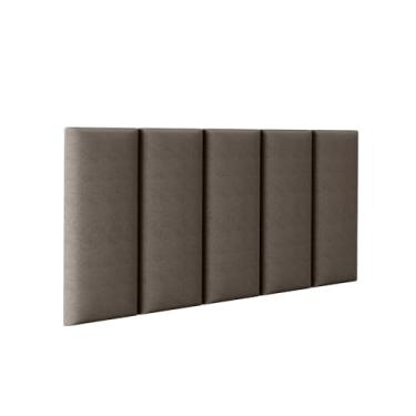 Imagem de Kit Cabeceira Modulada Estofada Cama Solteiro Casal Queen King - Varios Tamanhos (Marrom, Solteiro)