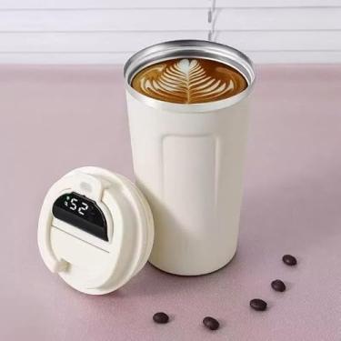 Imagem de Copo De Café Térmico Com Temperatura Aço Inox Dupla Camada 510ml Café Chá Suco- COPO COFFEE(Branco/digital)