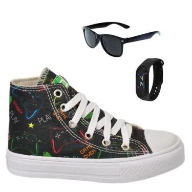 Imagem de Tênis Botinha Infantil Masculina Meninos Cano Alto Personagem Aranha G