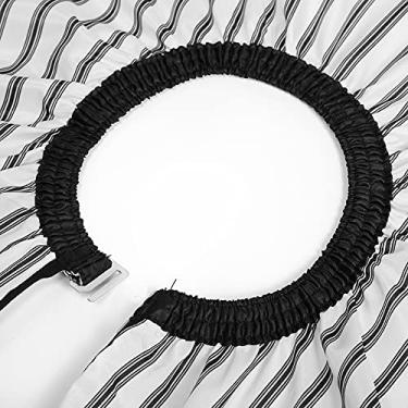 Imagem de Yinhing Avental de Salão de Cabeleireiro, Pano de Tingimento, Corte de Cabelo Profissional, Estilo Barbeiro, Ferramenta Acessório de Salão de Beleza, Pescoço Redondo, Design Elástico, (Preta)