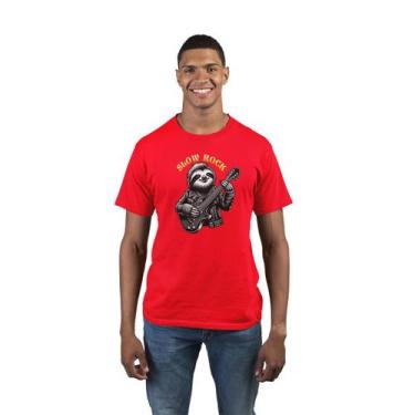 Imagem de Camiseta Masculina Slow Rock Songs Bicho Preguiça Guitarra - Hipsters 