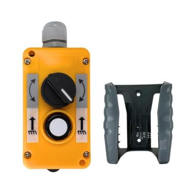 Imagem de AUTO OCCASION Interruptores de botão de pressão de guindaste elétrico de 2 botões industriais à prova d'água com suporte de caixa COB industrial para cima para baixo controle de botão de direção