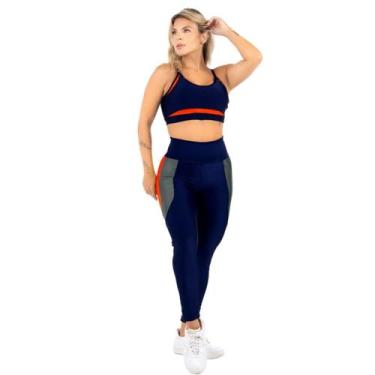Imagem de Conjunto Feminino Roupa De Academia Tricolo Top Alcinha Bojo - HYPE MO