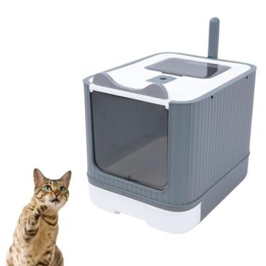 Imagem de Caixa de Areia Fechada Para Gatos Banheiro Higiênico Luxo + Pá Anti Odor Premium (Branco)