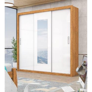 Imagem de Guarda Roupa Ilhéus Espelho Cinamomo/Branco - Carioca Móveis