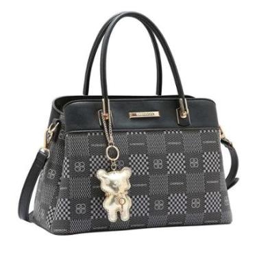 Imagem de Bolsa Feminina Original Elemento Gráfico Mão Chenson 85095 Preto-Feminino