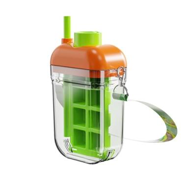 Imagem de Garrafa De Água Com Forma De - Frasco Produtor De Com Tampa E Recipiente,Molde De Liberação Fácil, Copo 2 Em 1 Com Canudo Para Academia, Viagem, Casa, Sucos E Bebidas