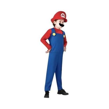 Imagem de Fantasia De Cosplay Infantil Mario Luigi Super Mario Bros Macacão Chap