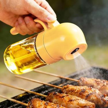 Imagem de Frasco dispensador de óleo de 180 ml com alça para cozinha, cozinhar, churrasco, vinagre, molho de soja, tempero, controle de névoa, spray