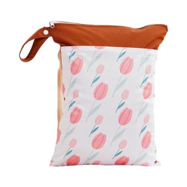 Imagem de Bolsa Impermeável Reutilizável 30x40CM Com Zíper Para Fraldas De Bebê 