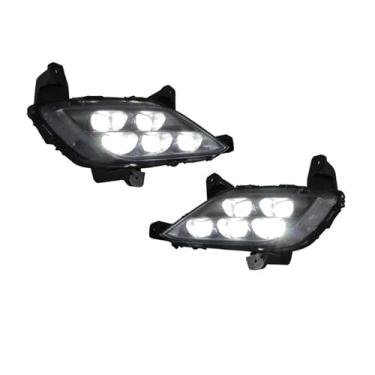 Imagem de FLJOYOEU Lanterna de neblina para para-choque dianteiro, luz de condução diurna, luz de neblina LED DRL, compatível com Hyundai AZERA 2014 2015 2016 2017 (2 peças esquerda direita)