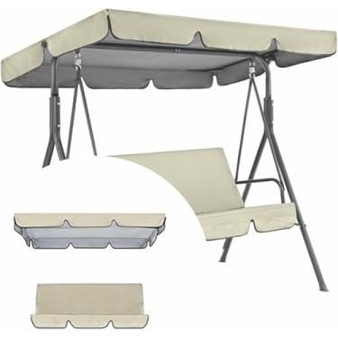 Imagem de Capa de substituição para toldo e almofada de balanço, capa impermeável para balanço de 2 e 3 lugares, assento de substituição para balanço de varanda