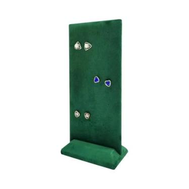 Imagem de Organizador De Brincos De Veludo Com 40 Furos, Base De Madeira, Suport