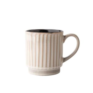 Imagem de KEG801302 Caneca moderna em relevo com estampa vertical, capacidade de 480 ml, conjunto de 1 caneca de café de cerâmica para escritório, café, leite, chá, latte, utensílios para bebidas