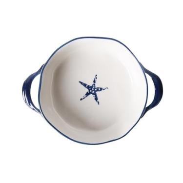 Imagem de Caçarola de cerâmica grande dupla orelha assada bandeja de arroz forno micro-ondas com tigela criativa utensílios de café da manhã cozinha