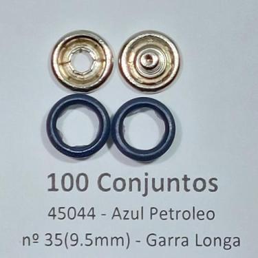Imagem de Botões de Pressão Nº 35 Tic-Tac Colorido Latão Variados Azul Petroleo 