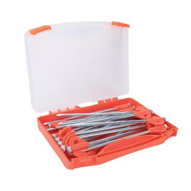 Imagem de SPYMINNPOO 20 Estacas da Barraca Dos Pces, Pregos à Terra do Metal Resistente Com Caixa de Armazenamento para o Dossel do Pátio de Acampamento (Pacote com 20 caixas)