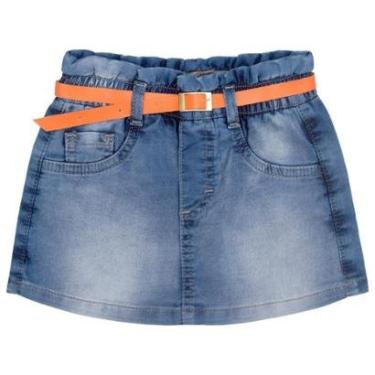 Imagem de Shorts Saia Infantil Look Jeans c/ Cinto Jeans - UNICA - 02-Feminino
