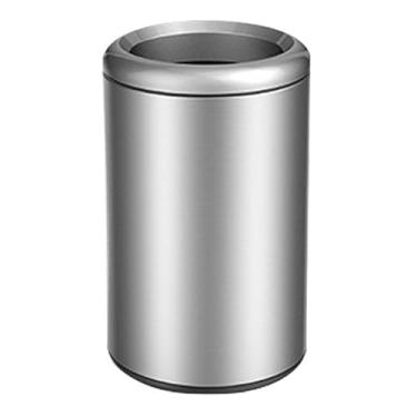 Imagem de KEG801302 Caixote do lixo, cesto de lixo de 8 litros com filtros de odor, cesto de lixo redondo moderno de aço inoxidável com anel de pressão e lixeira interna removível para cozinha (prata)