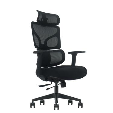 Imagem de Cadeira De Escritório Ergonômica ZARUUS TITAN Apoio de Pescoço e de Braços com Ajuste Encosto Inclinação Malha Preta